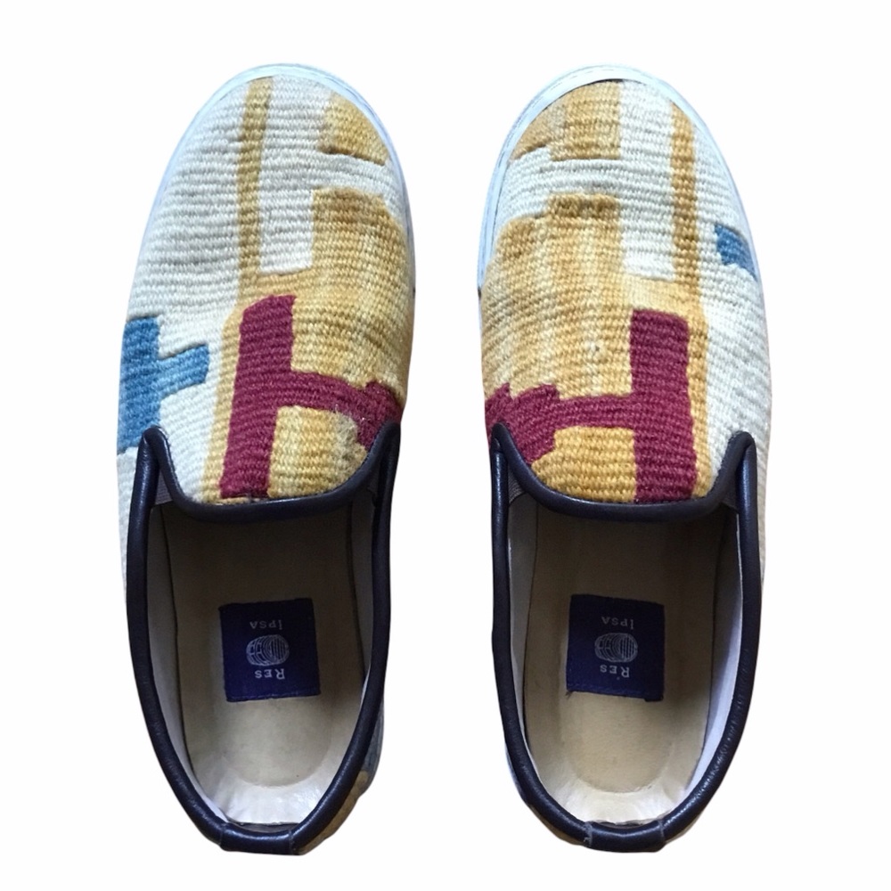Res Ipsa Wool Kilim Turkish Hand Crafted Slip On Loafers